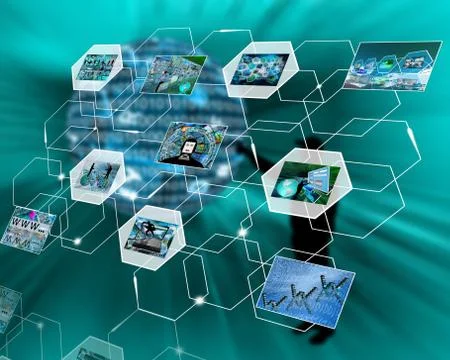 Reflection in the network Illustrazione stock