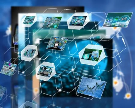 Reflection in the network Illustrazione stock