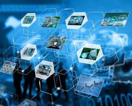 Reflection in the network Illustrazione stock