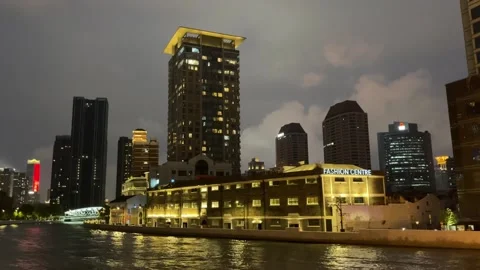 Reflection of the night waves in Shanghai under lockdown Stock Footage 197283096