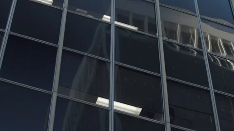 Reflection of office building in skyscraper windows Stock Footage 285551956