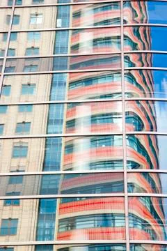 Reflection in office windows Stock Photos