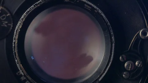 Reflection of an old camera lens Stock Footage 71151115