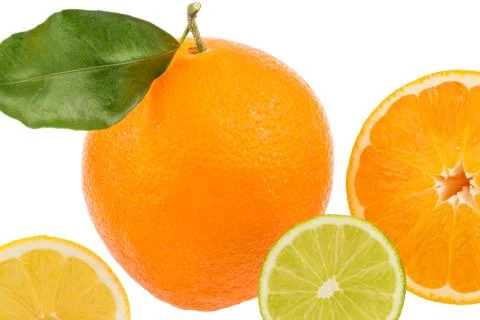 Reflection of an orange Stockfoto's