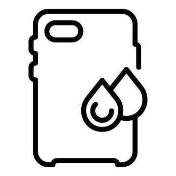 Reflection phone case icon outline vector. Mobile cover Stock Illustration