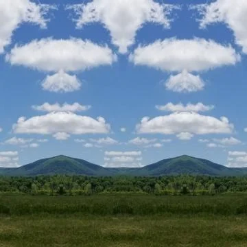 Reflection Photo Collage of Cloud Shadows on Mountainside in May 4 Stock Photos