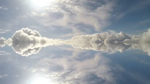 The reflection of the plane in the sky Stock Footage 85841768