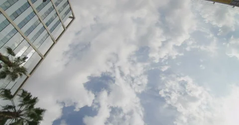 Reflection Plate of a Driving Plate. This view shows only the sky and objects Stock Footage 59402257