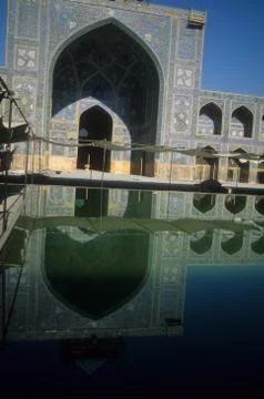 Reflection pool, emam mosque.. Stock Photos