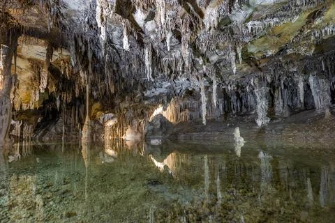 Reflection pool inside the Lehman caves, Nevada Stock Photos