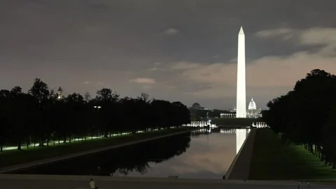 Reflection Pool with the Washington Monument Stock Footage 140941491