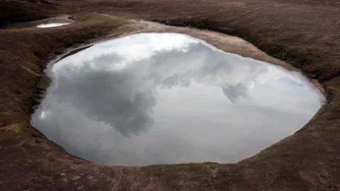Reflection in the puddle 스톡 사진