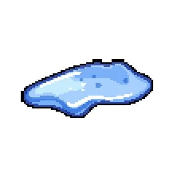 Reflection puddle pixel art vector illustration 스톡 일러스트