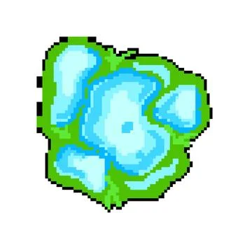 Reflection puddle pixel art vector illustration 스톡 일러스트
