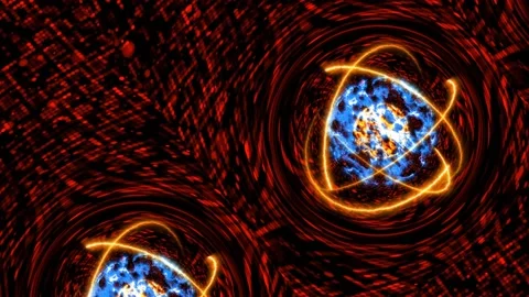 Reflection quantum light red core and futuristic computer animation abstract Video stock 154485472