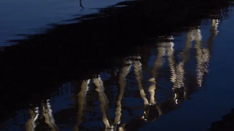Reflection of the railway bridge in the water Video stock 121107898