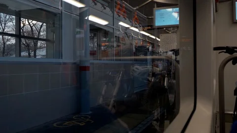 Reflection of reality in the train window Stock Footage 118548236