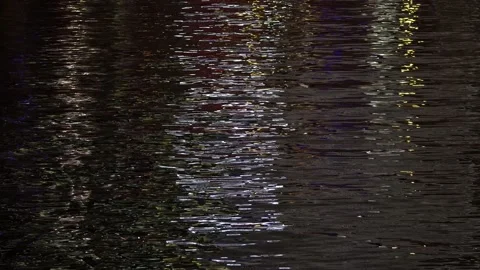 Reflection in the river of night city lights 動画素材 220105546