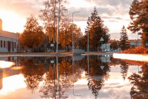 A reflection from Rukla Lithuania 2018. Stock Photos