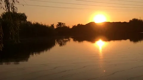 Reflection running on water. Stock Footage 141134730