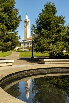Reflection of Sather Tower at UC Berkeley Stock Photos