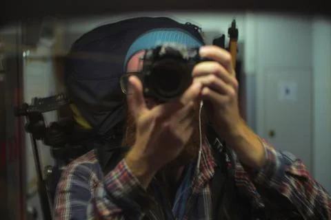 Reflection selfie Stock Photos