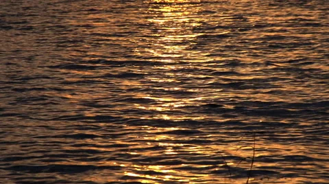 The Reflection Of The Setting Sun On The Water Surface. Stock Footage 54896591