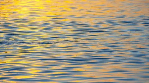 Reflection of the setting sun in a wave of water. Natural background texture Stock Photos
