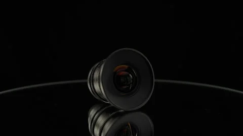 Reflection Shift Cinema Lens Display Glossy Studio Stock Footage 343630087