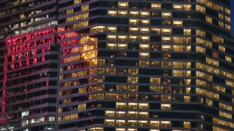 Reflection of Signs in Building Stock Footage 263979832