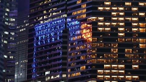 Reflection of Signs in Building Stock Footage 263980851