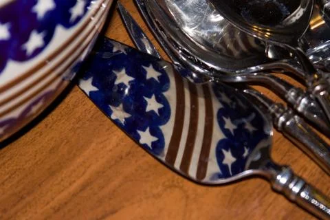 Reflection on silverware Stock Photos
