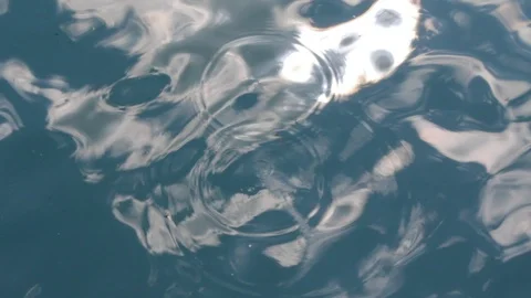 Reflection of the sky in a blue lake close-up. water texture background Stock Footage 92606835