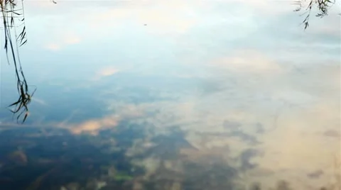 Reflection of the sky in the lake. Stock Footage 20577084
