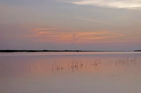 The reflection of the sky on the lake Stock Photos