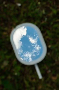 Reflection of the sky in the mirror. Fotos Stock