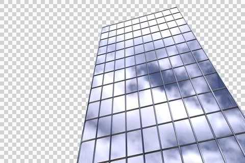 Reflection of sky on modern building Ilustración de archivo