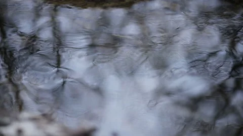 Reflection of the sky in a mountain river Stock Footage 48867767