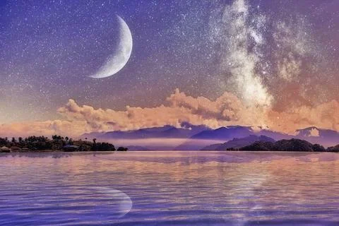 Reflection of the sky at night Фото