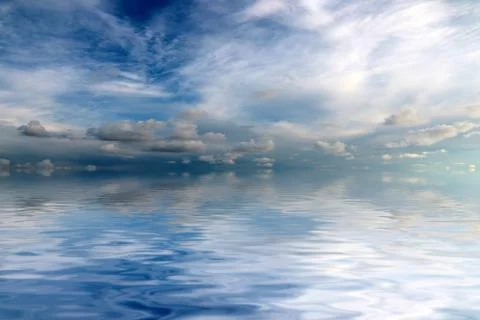 Reflection sky in the sea Stock Photos