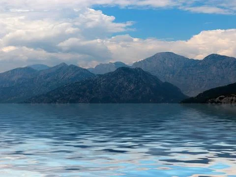Reflection of sky in the sea Stock Photos
