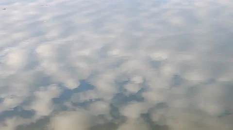 Reflection of the sky on the surface of the pond Stock Footage 35715595
