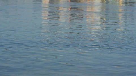 The reflection of the sky in the surface of the water of a fast clear river Stock Footage 282779574