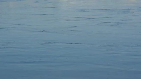 The reflection of the sky in the surface of the water of a fast clear river Stock Footage 282779861