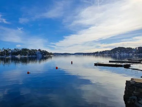 Reflection of the sky in the water - Ormøya Stock Photos