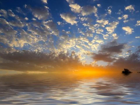 Reflection sky in the water Stock Photos