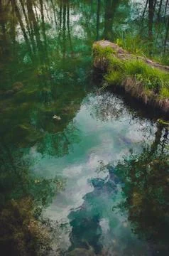 Reflection of the sky in the water. Stock Photos