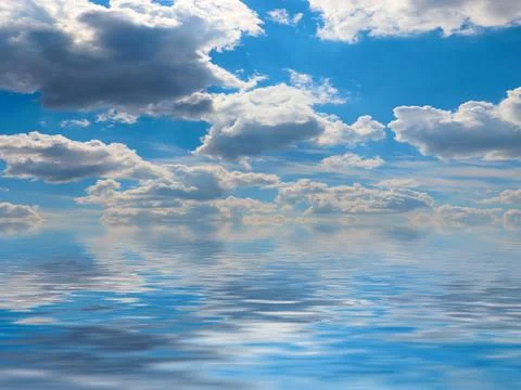 Reflection sky in water Stock Photos