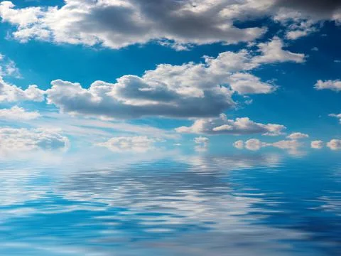 Reflection sky in water Stock Photos