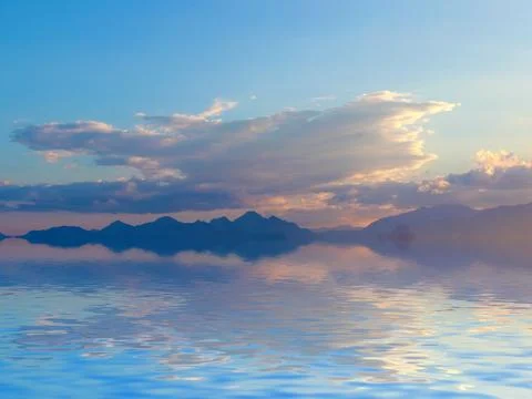 Reflection of the sky in the water Stock Photos